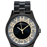 Marc Jacobs Henry Transparent Black Dial Black Steel Strap Watch for Women - MBM3255