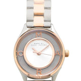 Marc Jacobs Tether Transparent White Dial Two Tone Steel Strap Watch for Women - MBM3418