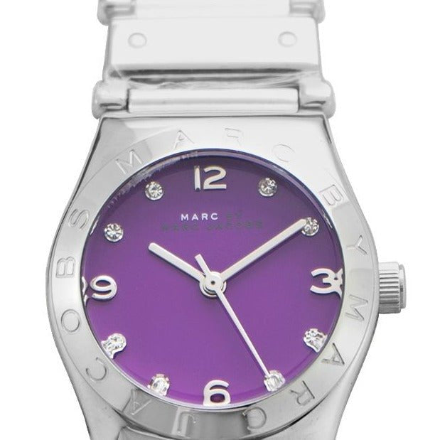 Marc Jacobs Amy Purple Dial Silver Steel Strap Watch for Women - MBM8560