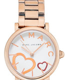 Marc Jacobs Classic White Dial Rose Gold Steel Strap Watch for Women - MJ3592