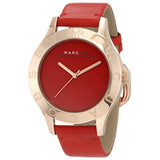 Marc Jacobs Blade Red Dial Red Leather Strap Watch for Women - MBM1210