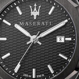 Maserati Stile Quartz Black Dial Black Steel Strap Watch For Men - R8853142001