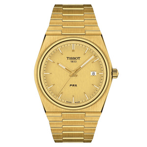 Tissot PRX Gold Dial Gold Steel Strap Watch for Men - T137.210.33.021.00