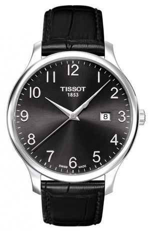Tissot T Classic Tradition Black Dial Black Leather Strap Watch For Men - T063.610.16.052.00