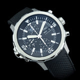 IWC Aquatimer Chronograph Black Dial Black Leather Strap Watch for Men - IW376803