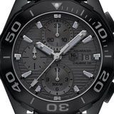 Tag Heuer Aquaracer Automatic Chronograph Special Edition Titanium Grey Dial Black Leather Strap Watch for Men - CAY218B.FC6370