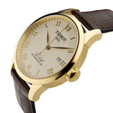 Tissot Le Locle Automatic Gold Dial Brown Leather Strap Watch For Men - T41.5.413.73