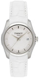 Tissot Couturier Lady Silver Dial White Leather Strap Watch For Women - T035.210.16.011.00