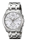 Tissot Couturier Chronograph White Dial Silver Steel Strap Watch For Men - T035.617.11.031.00