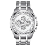Tissot T Classic Couturier Chronograph White Dial Silver Steel Strap Watch For Men - T101.617.11.031.00