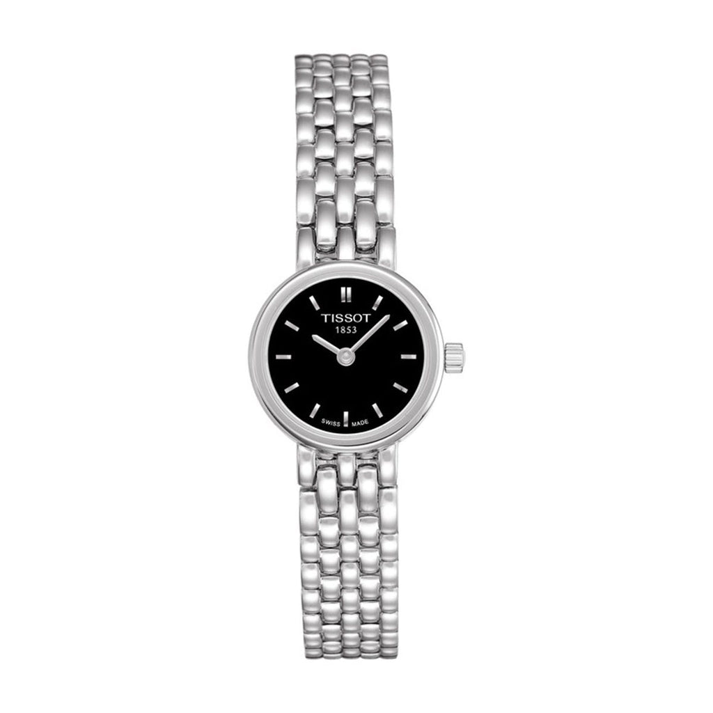 Tissot T Lady Lovely Black Dial Silver Steel Strap Watch For Women - T058.009.11.051.00