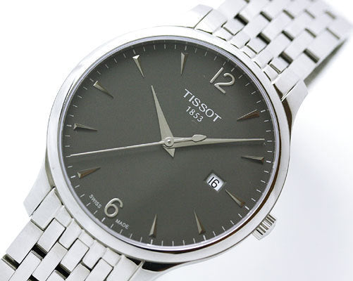 Tissot T Classic Tradition Grey Dial Silver Steel Strap Watch For Men - T063.610.11.067.00