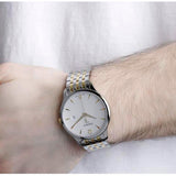 Tissot T Classic Tradition White Dial Two Tone Mesh Bracelet Watch For Men - T063.610.22.037.00