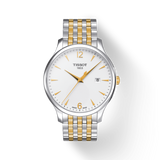 Tissot T Classic Tradition White Dial Two Tone Mesh Bracelet Watch For Men - T063.610.22.037.00