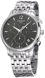 Tissot T Classic Tradition Chronograph Black Dial Silver Steel Strap Watch For Men - T063.617.11.067.00