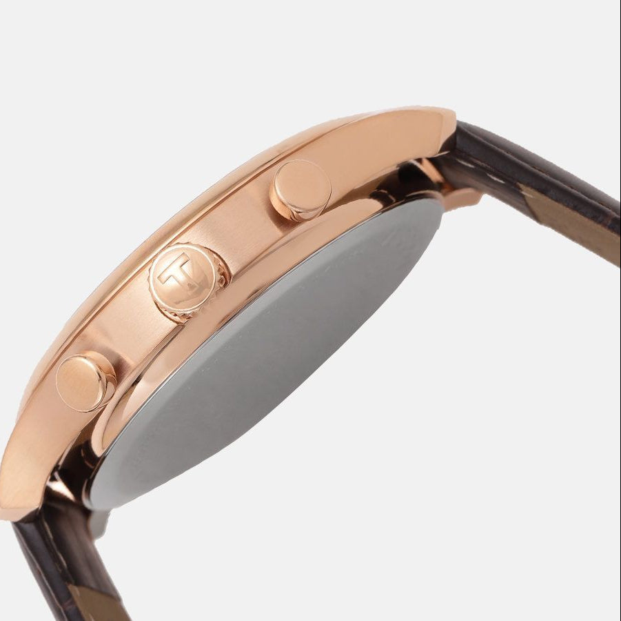 Tissot T Classic Tradition Chronograph White Dial Brown Leather Strap Watch For Men - T063.617.36.037.00