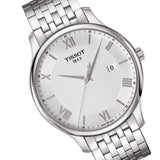 Tissot T Classic Tradition Silver Dial Silver Steel Strap Watch For Men - T063.610.11.038.00