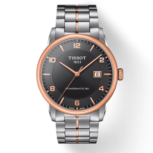 Tissot T Classic Luxury Powermatic 80 Black Dial Silver Steel Strap Watch For Men - T086.407.22.067.00