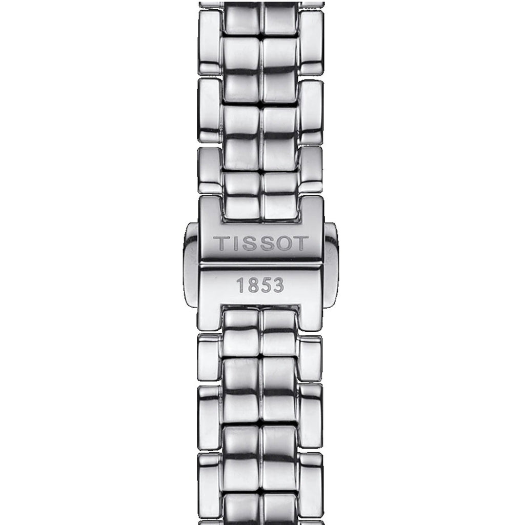 Tissot T Lady Flamingo Diamonds White Dial Silver Steel Strap Watch For Women - T094.210.11.116.01