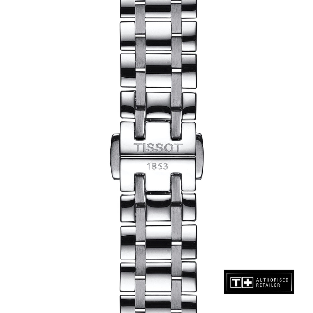Tissot Chemin Des Tourelles Powermatic 80 Rubies Mother of Pearl Dial Silver Steel Strap Watch For Women - T099.207.11.113.00