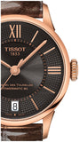 Tissot Chemin Des Tourelles Powermatic 80 Lady Brown Dial Brown Leather Strap Watch For Women - T099.207.36.448.00