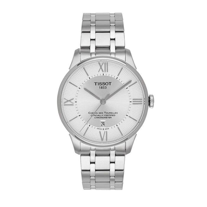 Tissot T Classic Chemin Des Tourelles Silver Dial Silver Steel Strap Watch For Men - T099.408.11.038.00