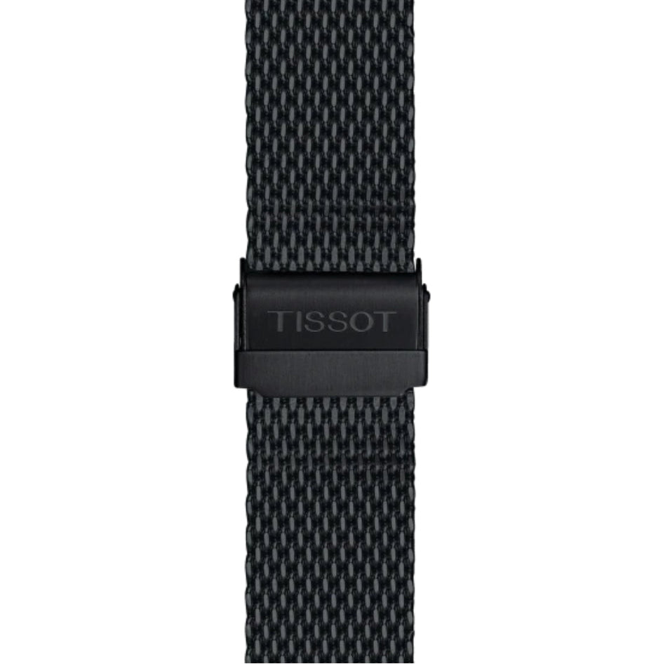 Tissot T Classic PR 100 Chronograph Black Dial Black Mesh Bracelet Watch For Men - T101.417.33.051.00