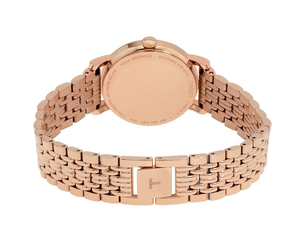 Tissot T Classic Everytime Small White Dial Rose Gold Mesh Bracelet Watch For Women - T109.210.33.031.00