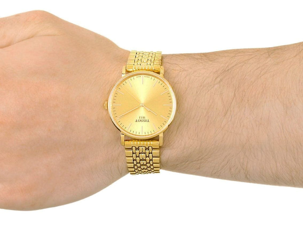 Tissot T Classic Everytime Medium Gold Dial Gold Mesh Bracelet Watch For Men - T109.410.33.021.00