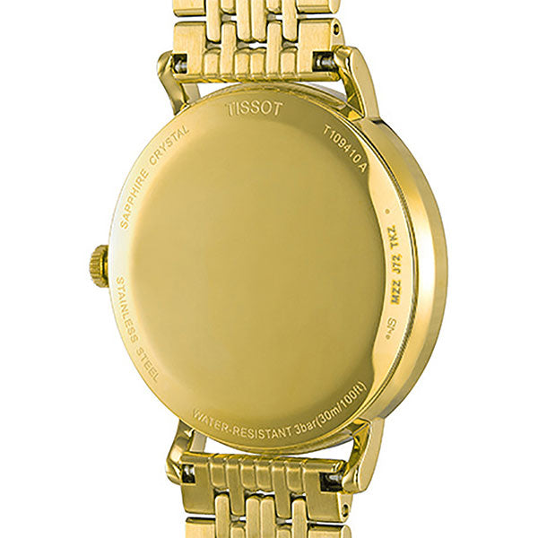 Tissot T Classic Everytime Medium Gold Dial Gold Mesh Bracelet Watch For Men - T109.410.33.021.00