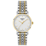 Tissot T Classic Everytime Small White Dial Two Tone Mesh Bracelet Watch For Women - T109.210.22.031.00