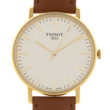 Tissot T Classic Everytime White Dial Brown Leather Strap Watch For Men - T109.410.36.031.00