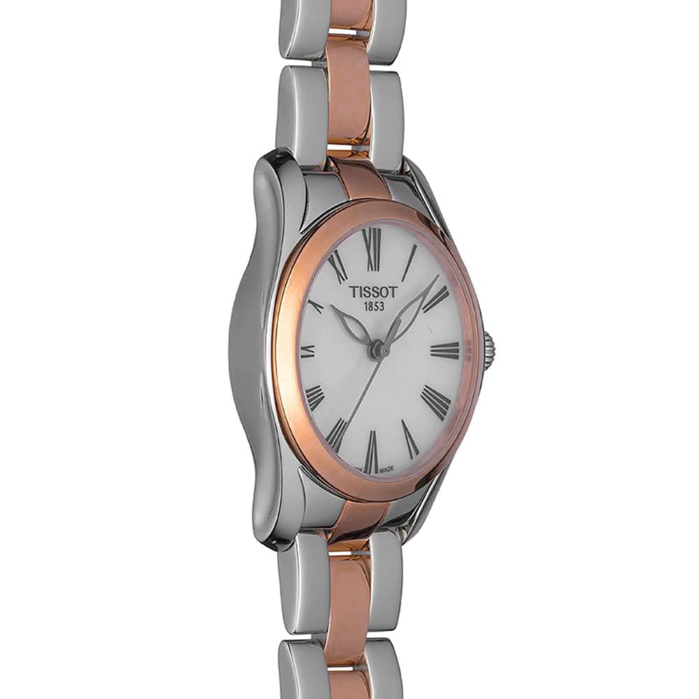Tissot T Wave Mother of Pearl Dial Two Tone Steel Strap Watch For Women - T112.210.22.113.01