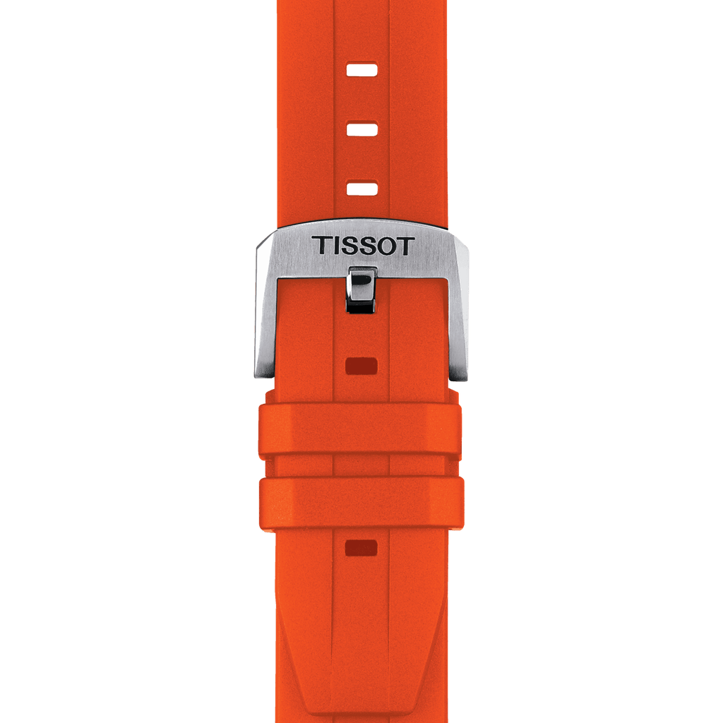 Tissot Seastar 1000 Chronograph Black Dial Orange Rubber Strap Watch For Men - T120.417.17.051.01