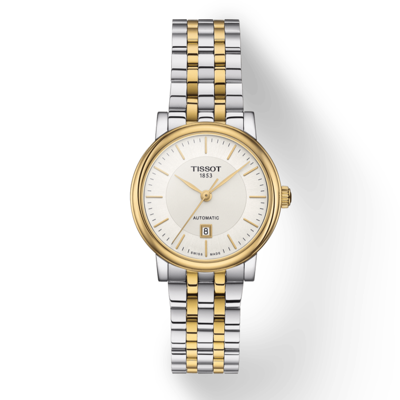 Tissot T Classic Carson Premium White Dial Two Tone Steel Strap Watch for Women - T122.207.22.031.00