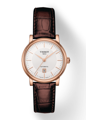 Tissot T Classic Carson Premium White Dial Brown Leather Strap Watch for Women - T122.207.36.031.00