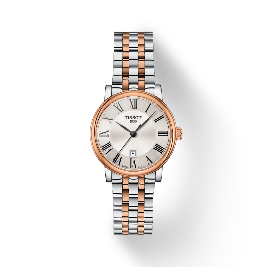 Tissot Carson Premium Lady Silver Dial Two Tone Steel Strap Watch For Women - T122.210.22.033.01