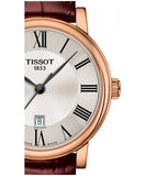 Tissot Carson Premium Lady Silver Dial Brown Leather Strap Watch For Women - T122.210.36.033.00