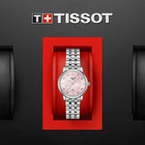 Tissot Carson Premium Lady Mother of Pearl Pink Dial Silver Steel Strap Watch For Women - T122.210.11.159.00