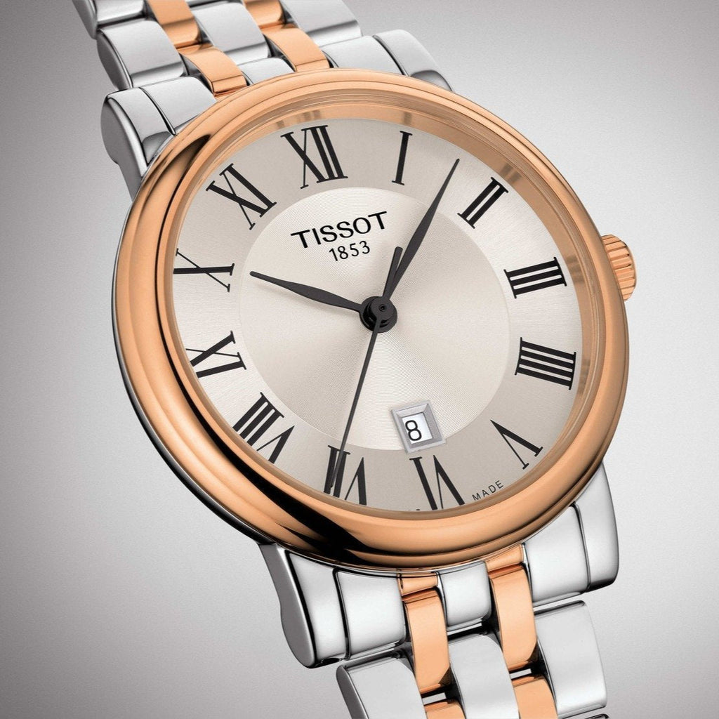Tissot T Classic Carson Premium Silver Dial Two Tone Steel Strap Watch For Men - T122.410.22.033.00