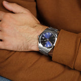 Tissot Gentleman Blue Dial Silver Steel Strap Watch For Men - T127.410.11.041.00