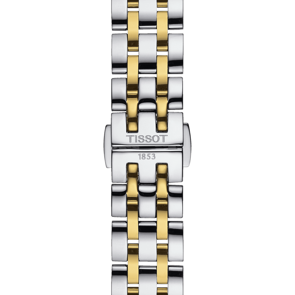 Tissot Classic Dream Lady Gold Dial Two Tone Steel Strap Watch For Women - T129.210.22.263.00