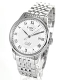 Tissot T Classic Le Locle Automatic White Dial Silver Steel Strap Watch For Men - T41.1.483.33