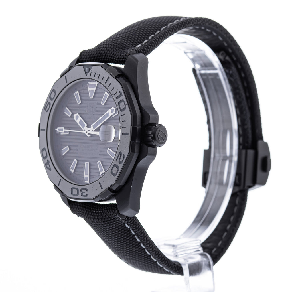 Tag Heuer Aquaracer 300 Swiss Limited Edition Black Dial Black Nylon Strap Watch for Men - WAY218B.FC6364