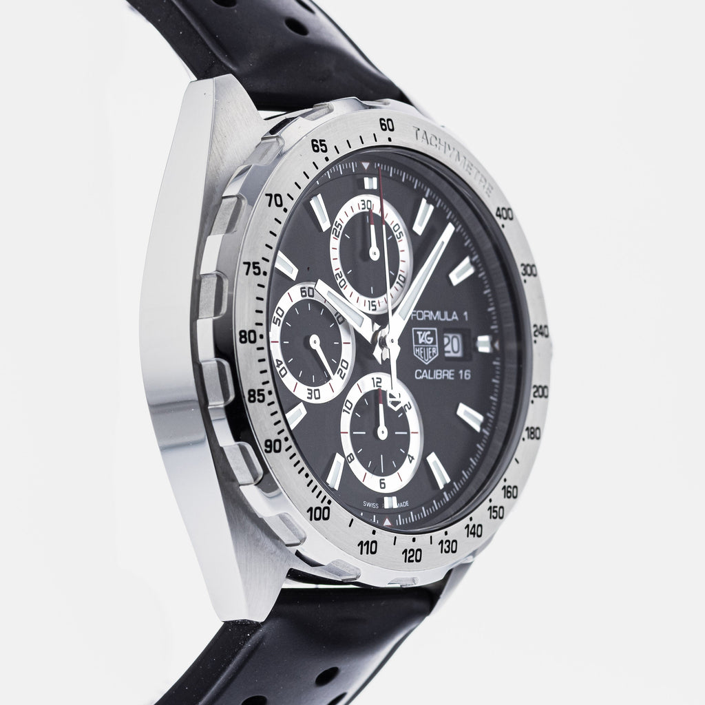 Tag Heuer Formula 1 Calibre 16 Black Dial Black Leather Strap Watch for Men - CAZ2010.FT8024