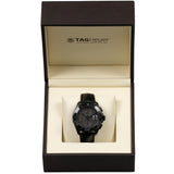 Tag Heuer Aquaracer Automatic Chronograph Special Edition Grey Titanium Dial Black Leather Strap Watch for Men - CAY218B.FC6370