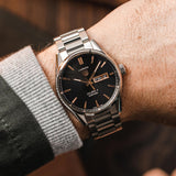 Tag Heuer Carrera Calibre 5 Automatic Black Dial Silver Steel Strap Watch for Men - WAR201C.BA0723