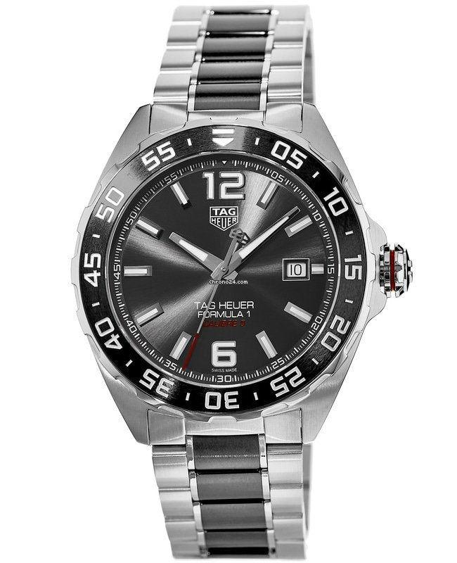 Tag Heuer Formula 1 Calibre 5 Anthracite Dial Two Tone Steel Strap Watch for Men - WAZ2011.BA0843