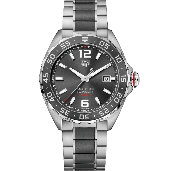 Tag Heuer Formula 1 Calibre 5 Anthracite Dial Two Tone Steel Strap Watch for Men - WAZ2011.BA0843
