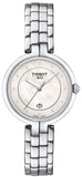 Tissot T Lady Flamingo Diamonds White Dial Silver Steel Strap Watch For Women - T094.210.11.116.01